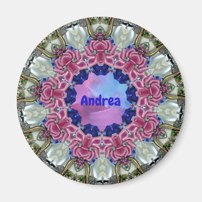 ANDREA ~ Personalisiertes Ostermuster Fraktal ~ Magnet (Vorne)