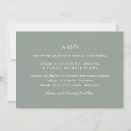Andrea Sage Green Elegant Wedding Einladung