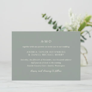 Andrea Sage Green Elegant Wedding Einladung
