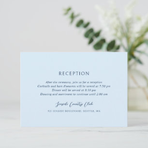 Andrea Sky Blue Elegant Wedding Begleitkarte