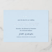 Andrea Sky Blue Elegant Wedding Save the Date