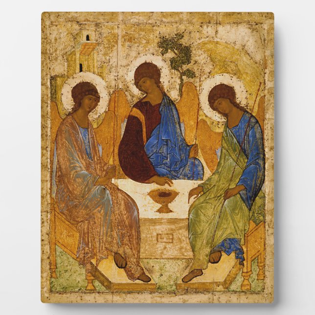 Andrei Rublev Heilige Dreifaltigkeit Icon-Orthodox Fotoplatte (Vorderseite)