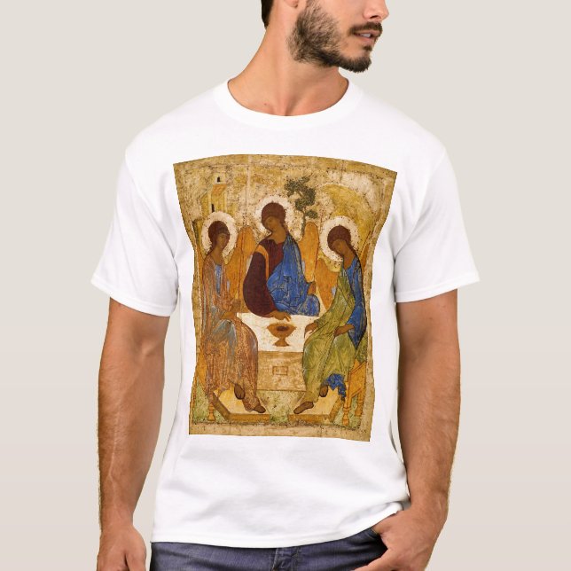 Andrei Rublev Heilige Dreifaltigkeit Icon-Orthodox T-Shirt (Vorderseite)