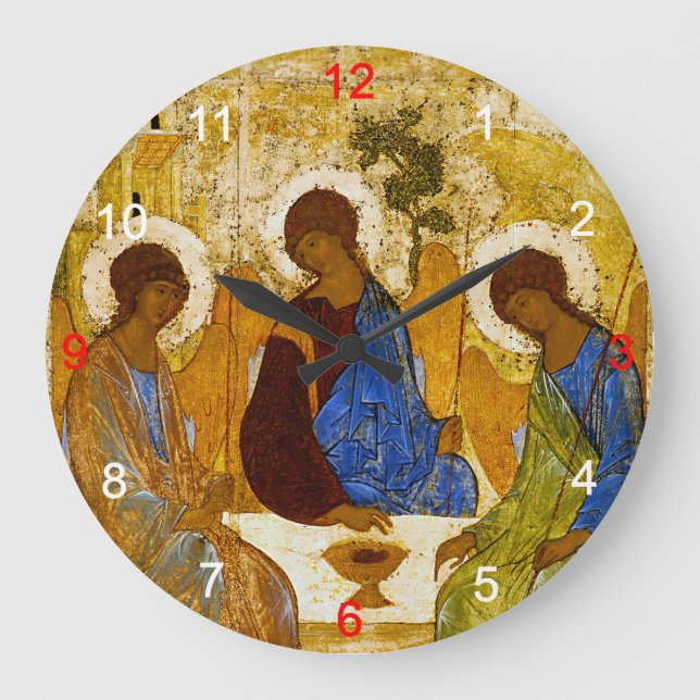 Andrei Rublev , “ Holy Trinity ” Große Wanduhr (Vorderseite)