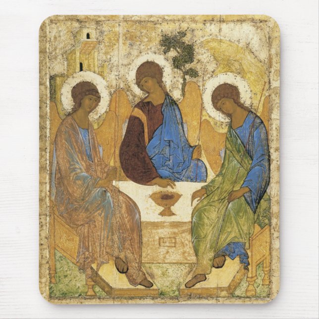 Andrei Rublev Iconic Trinity Angels Abraham Bible Mousepad (Vorne)