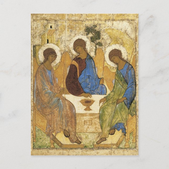 Andrei Rublev Iconic Trinity Angels Abraham Bible Postkarte (Vorderseite)