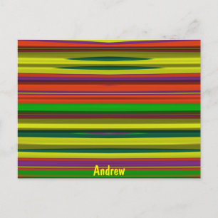 ANDREW ~ 3D Design Pattern ~ Weihnachtsfarben~ Postkarte