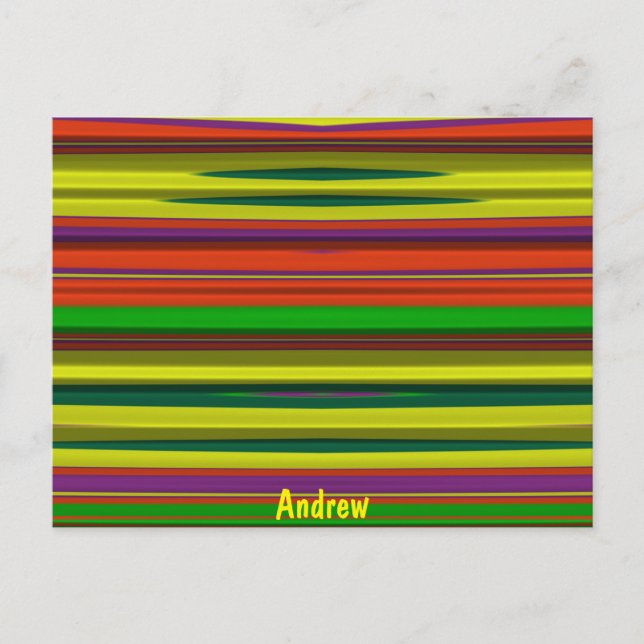 ANDREW ~ 3D Design Pattern ~ Weihnachtsfarben~ Postkarte (Vorderseite)
