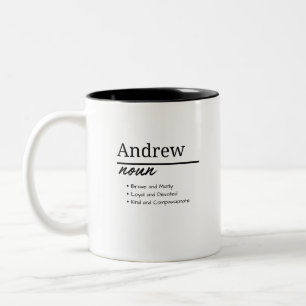 Andrew, Boy Personalisiert Name Definition Zweifarbige Tasse