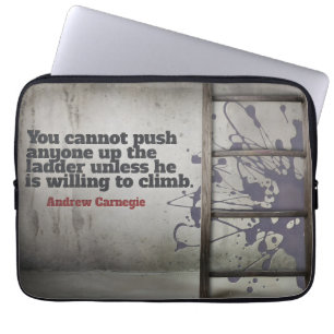 Andrew Carnegie Inspiration Zitat "Push up" Laptopschutzhülle