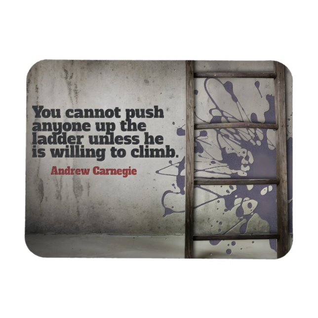 Andrew Carnegie Inspiration Zitat "Push up" Magnet (Horizontal)