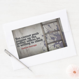 Andrew Carnegie Inspiration Zitat "Push up" Rechteckiger Aufkleber