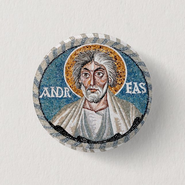 Andrew das Apostelmosaik Button (Vorderseite)