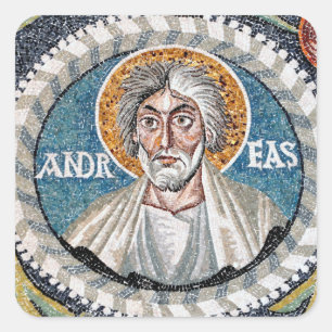 Andrew das Apostelmosaik Quadratischer Aufkleber