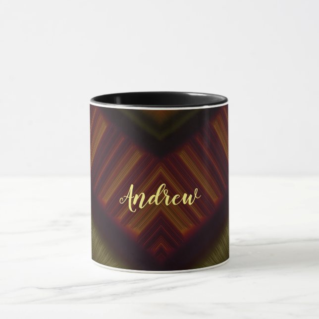 ANDREW ~ GLOSSY 3D Glossy Black Brown Green Tasse (Zentrum)
