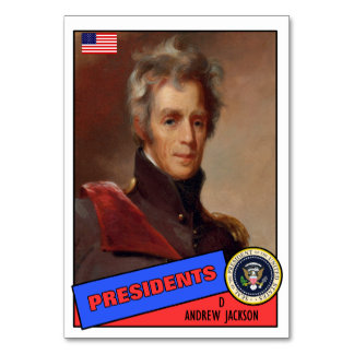 Andrew Jackson Baseball Card Tischnummer