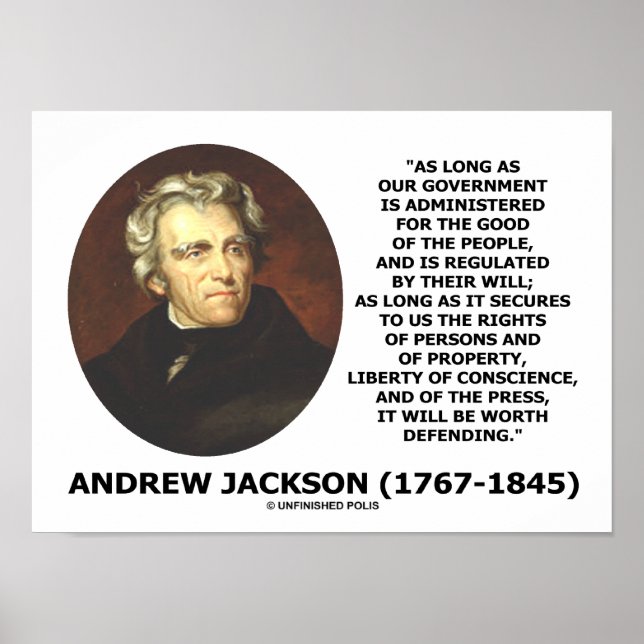 Andrew Jackson Government People verteidigen Poster (Vorne)