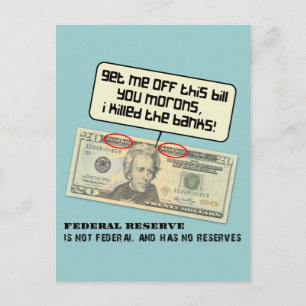 Andrew Jackson I tötete die Banken Postkarte