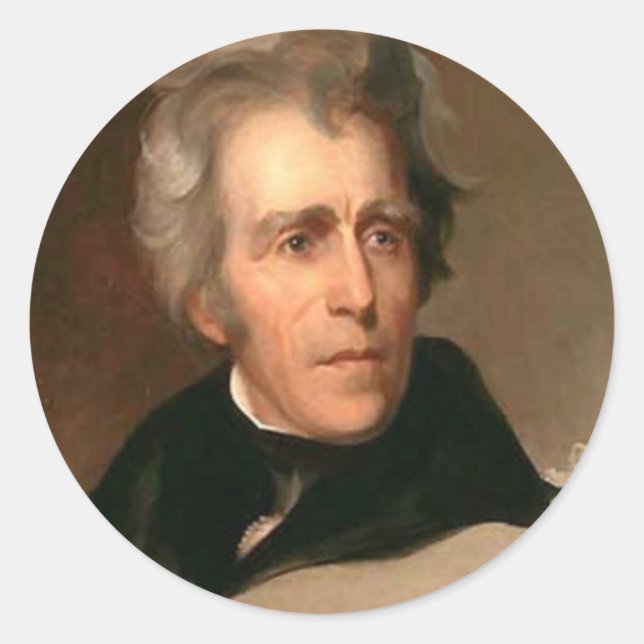Andrew Jackson Runder Aufkleber (Vorderseite)