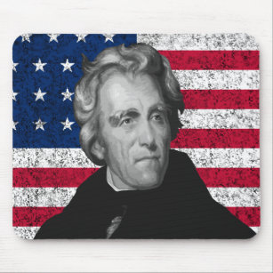 Andrew Jackson und die US-Flagge Mousepad