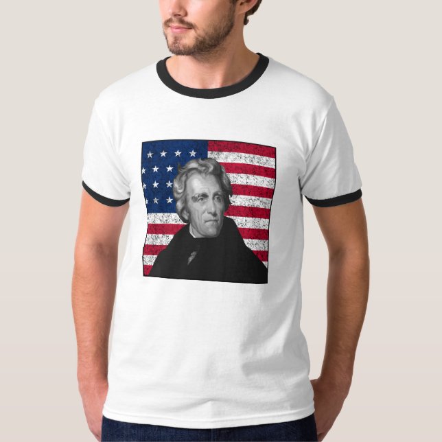 Andrew Jackson und die US-Flagge T-Shirt (Vorderseite)