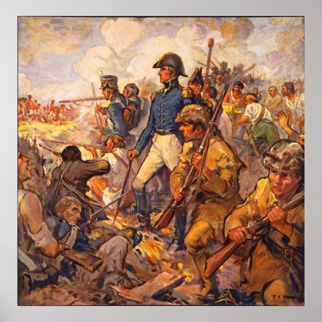 Andrew Jackson Während der Schlacht von New Orlean Poster (Vorne)