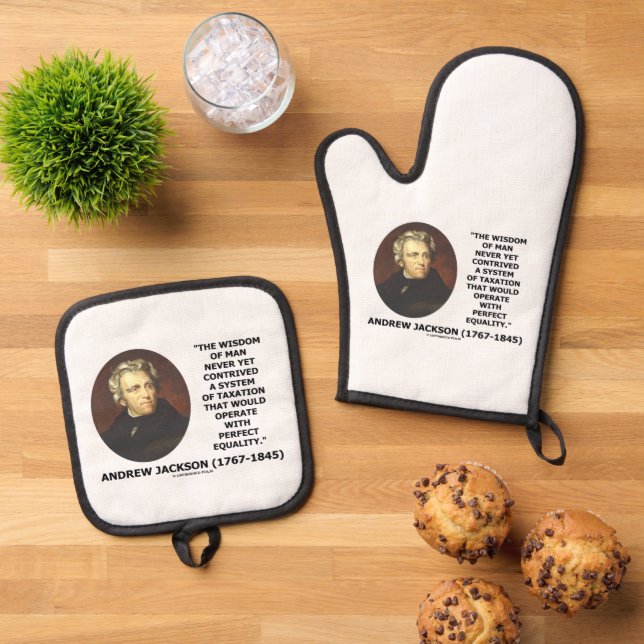Andrew Jackson Wisdom steuerliche Gleichheit Ofenhandschuh & Topflappen-Set (Oben Unten)