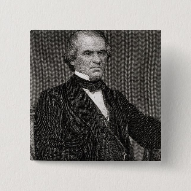 Andrew Johnson, graviert von einer Fotografie Button (Vorderseite)