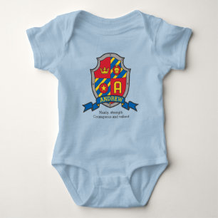 Andrew Jungs Name & Bedeutung Ritter Schild Baby Strampler