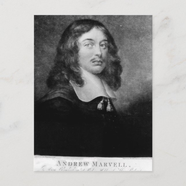 Andrew Marvell , eingraviert von John Raphael Smit Postkarte (Vorderseite)