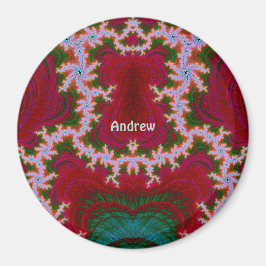ANDREW ~ Shades of White, Green, Red Christmas ~ Magnet
