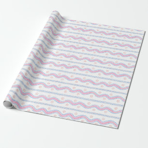 Andrew Stripe Pink und blau Geschenkpapier