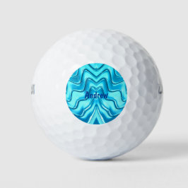 ANDREW ~ WAVES Aqua Blue Shades Fraktal ~ niedlich Golfball
