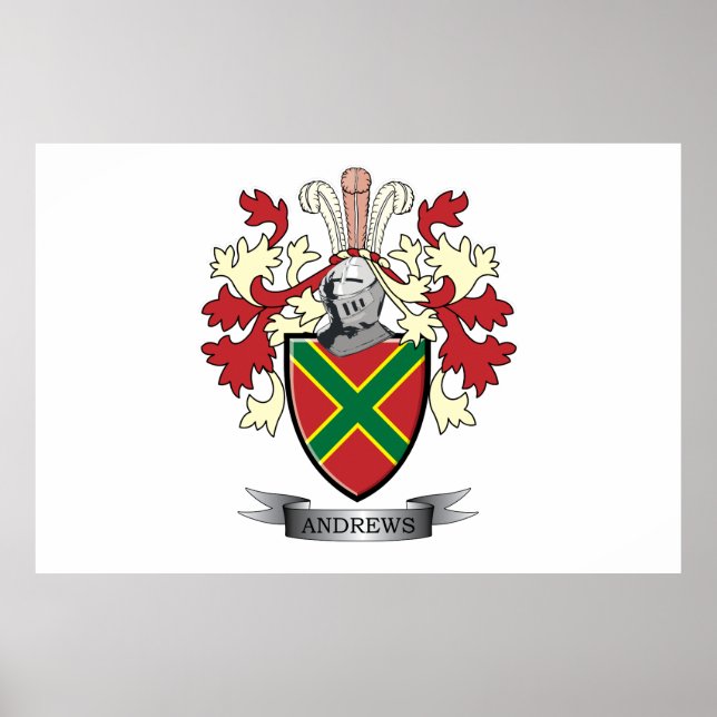 Andrews Familienwappen Coat of Arms Poster (Vorne)