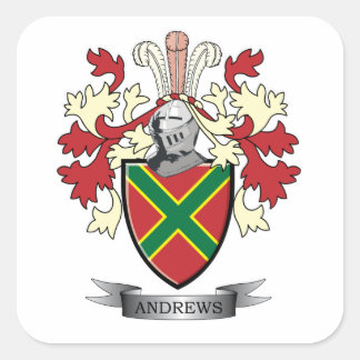Andrews Familienwappen Coat of Arms Quadratischer Aufkleber