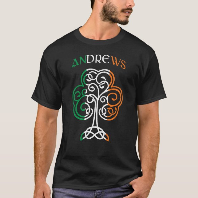 ANDREWS Irish Name Kleeblatt Ireland Flag Family T-Shirt (Vorderseite)