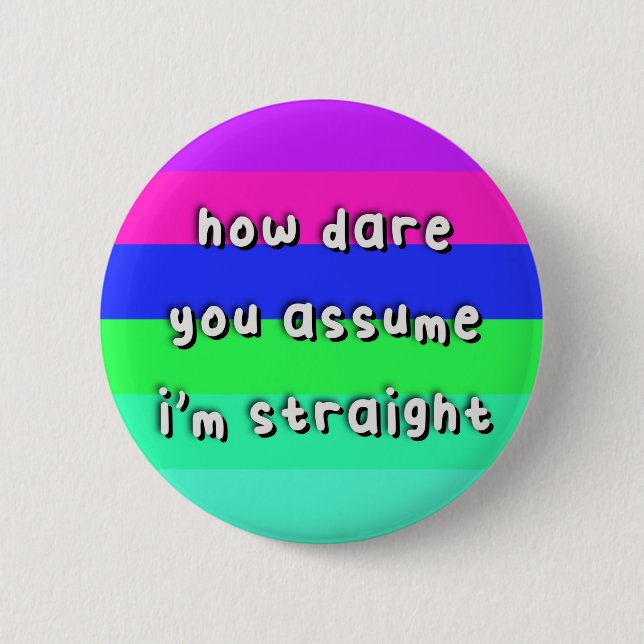 Androbisexual Pride - “How Dare You Assume” - LGBT Button (Vorderseite)