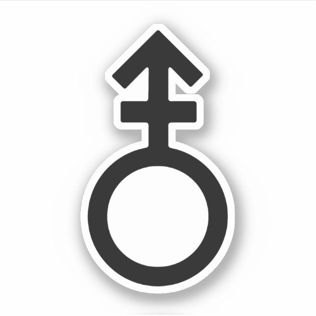 Androgyne Gender Symbol Aufkleber (Vorderseite)