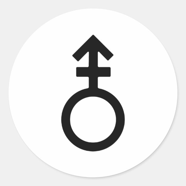Androgyne Gender Symbol Runder Aufkleber (Vorderseite)