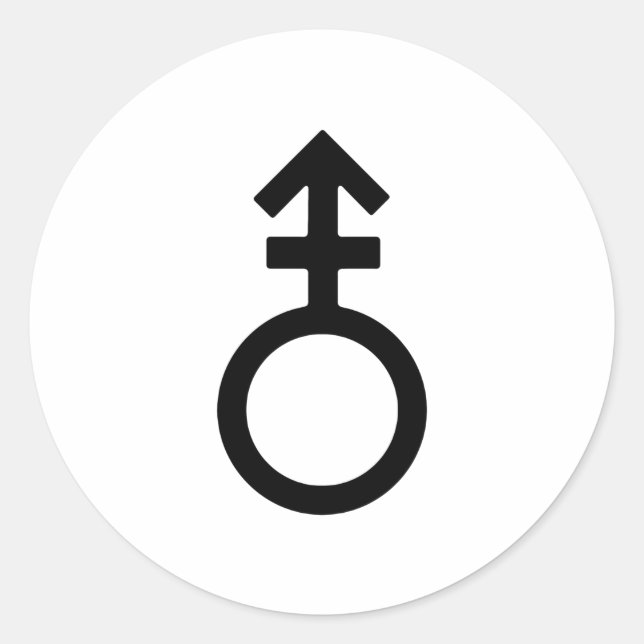 Androgyne Gender Symbol Runder Aufkleber (Vorderseite)
