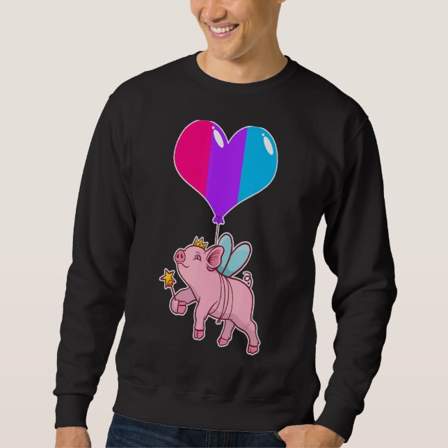 Androgyne Pig Fairy Nichtbinärgeschlecht Sweatshirt (Vorderseite)