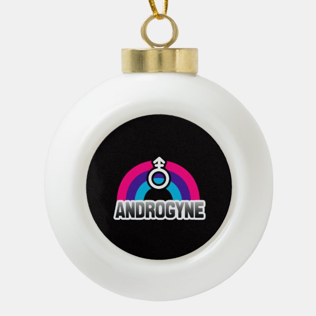 Androgyner Stolz Keramik Kugel-Ornament (Vorderseite)