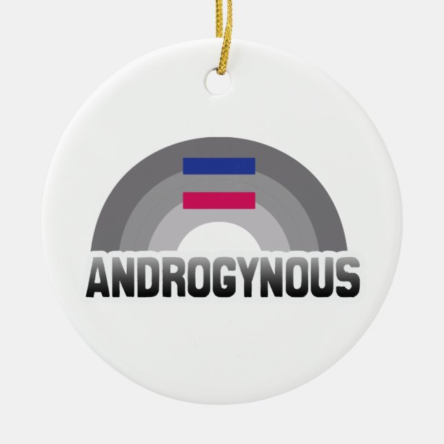 ANDROGYNISCHER REGENBOGEN KERAMIKORNAMENT (Vorne)