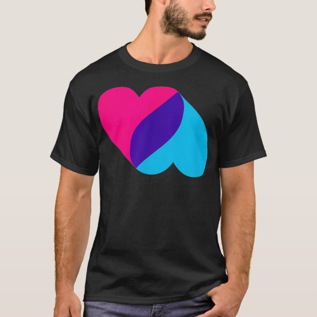 Androgynous Double Heart  androgyne  color pride  T-Shirt (Vorderseite)