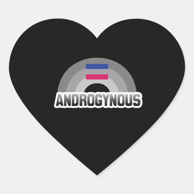 Androgynous Pride Herz-Aufkleber (Vorderseite)