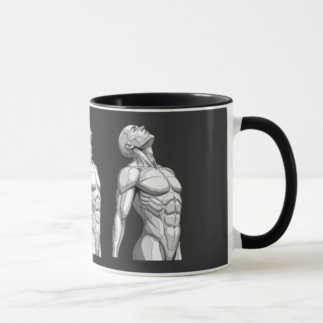 Android Anatomy: Cyborg Two-Tone Coffee Mug Tasse (Rechts)