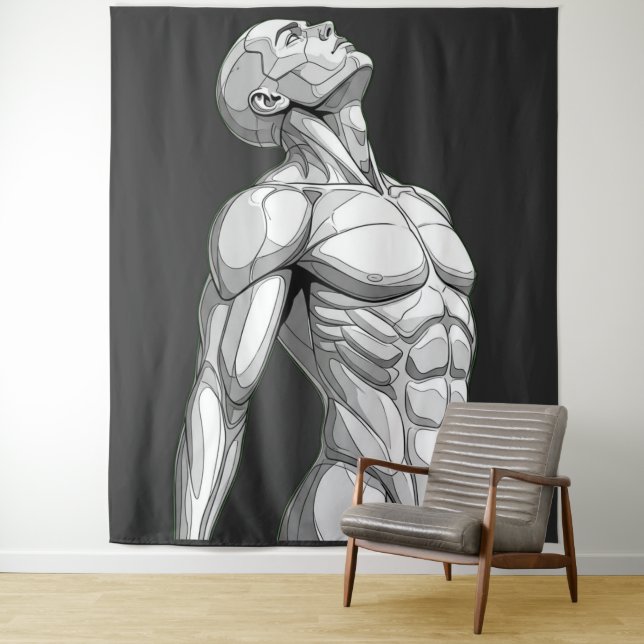 Android Anatomy: Cyborg Wall Tapestry Wandteppich (Beispiel)