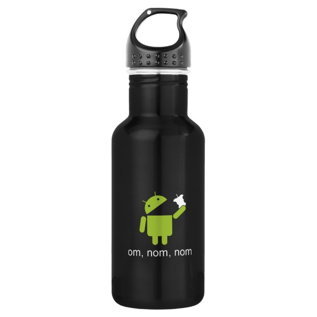 Android > Apfel (dunkle Wasserflasche) Trinkflasche (Vorderseite)