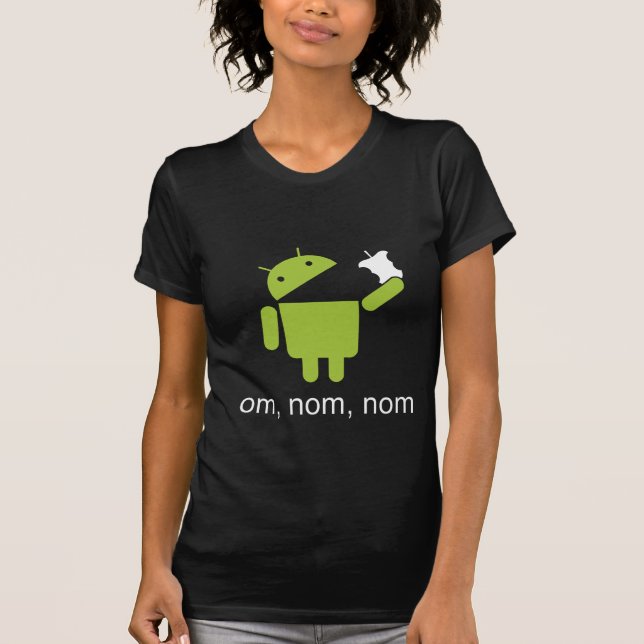 Android > Apfel (dunkles Shirt) T-Shirt (Vorderseite)
