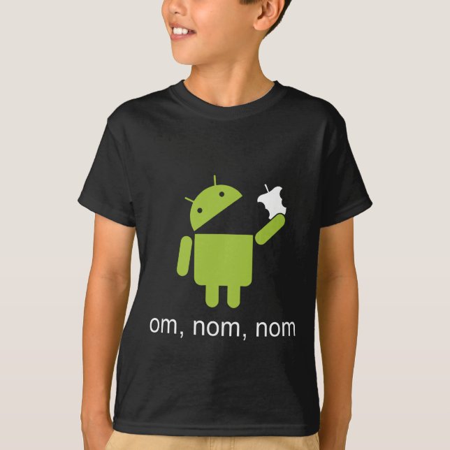Android > Apfel (dunkles Shirt) T-Shirt (Vorderseite)
